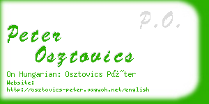 peter osztovics business card
